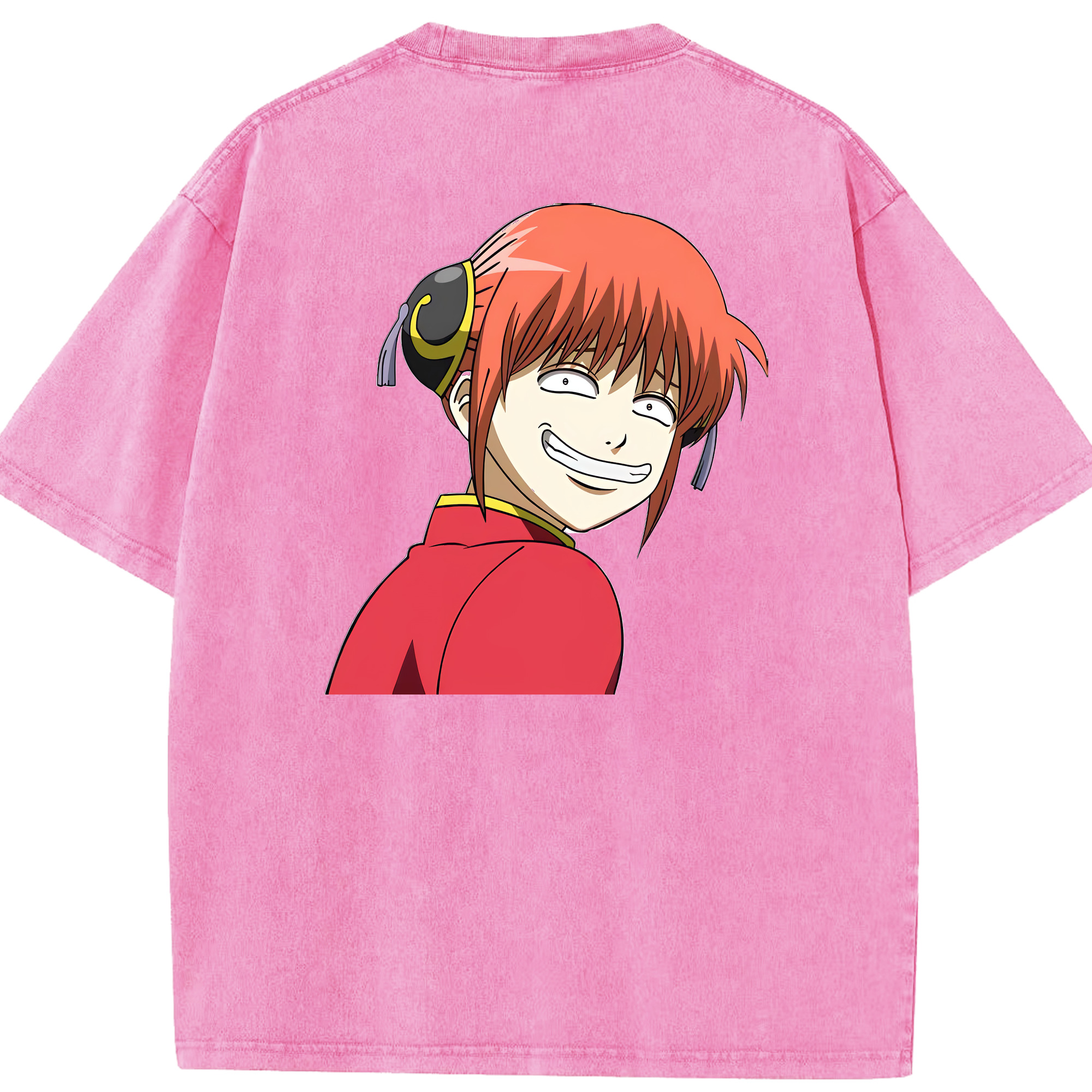 （画像用） ぎんたま 坂田銀時（さかたぎんとき） 神楽 志村新八（しむら しんぱち） GINTAMA Sakata Gintoki Kagura Shimura Shinpachi 綿100% ヴィンテージ風 半袖Tシャツ（背面プリント）